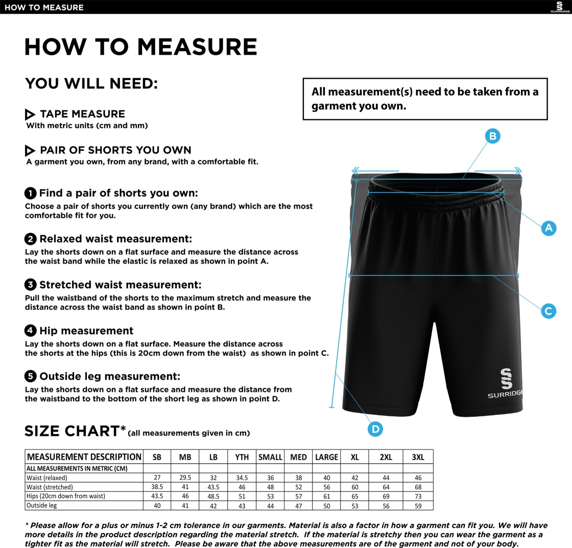 Old Vicarage Staff Ripstop Short - Size Guide